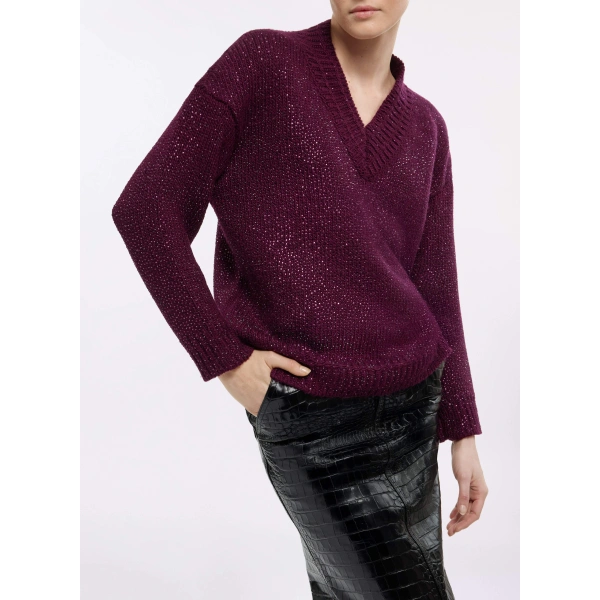 Elie Saab Embellished Knit Sweater in Red | Sweaters | Coveti
