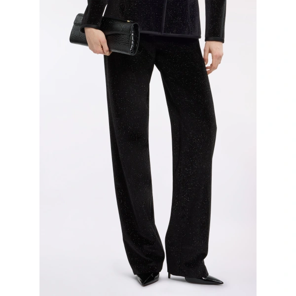 Elie Saab Embellished Velvet Pants in Black | Pants | Coveti