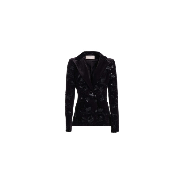Elie Saab Embroidered Velvet Blazer