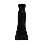 Elie Saab Embroidered Velvet Dress in Black | Maxi Dresses | Coveti