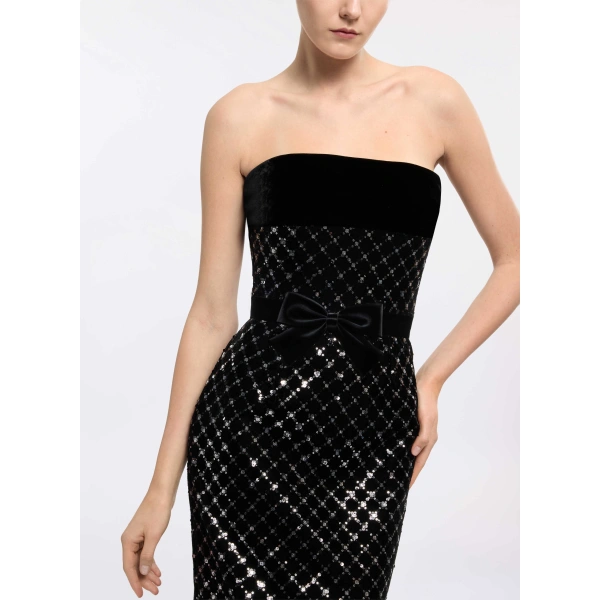 Elie Saab Embroidered Velvet Dress in Black | Maxi Dresses | Coveti