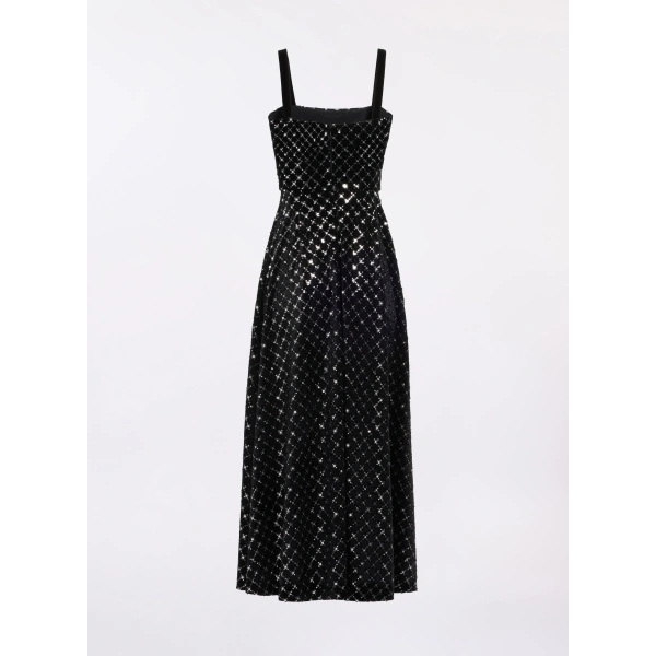 Elie Saab Embroidered Velvet Midi Dress in Black | Midi Dresses | Coveti