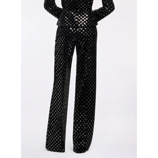 Elie Saab Embroidered Velvet Pants in Black | Pants | Coveti
