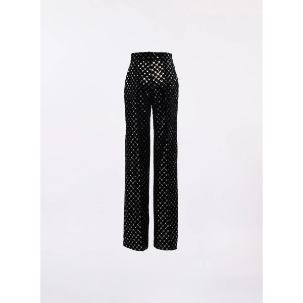 Elie Saab Embroidered Velvet Pants in Black | Pants | Coveti