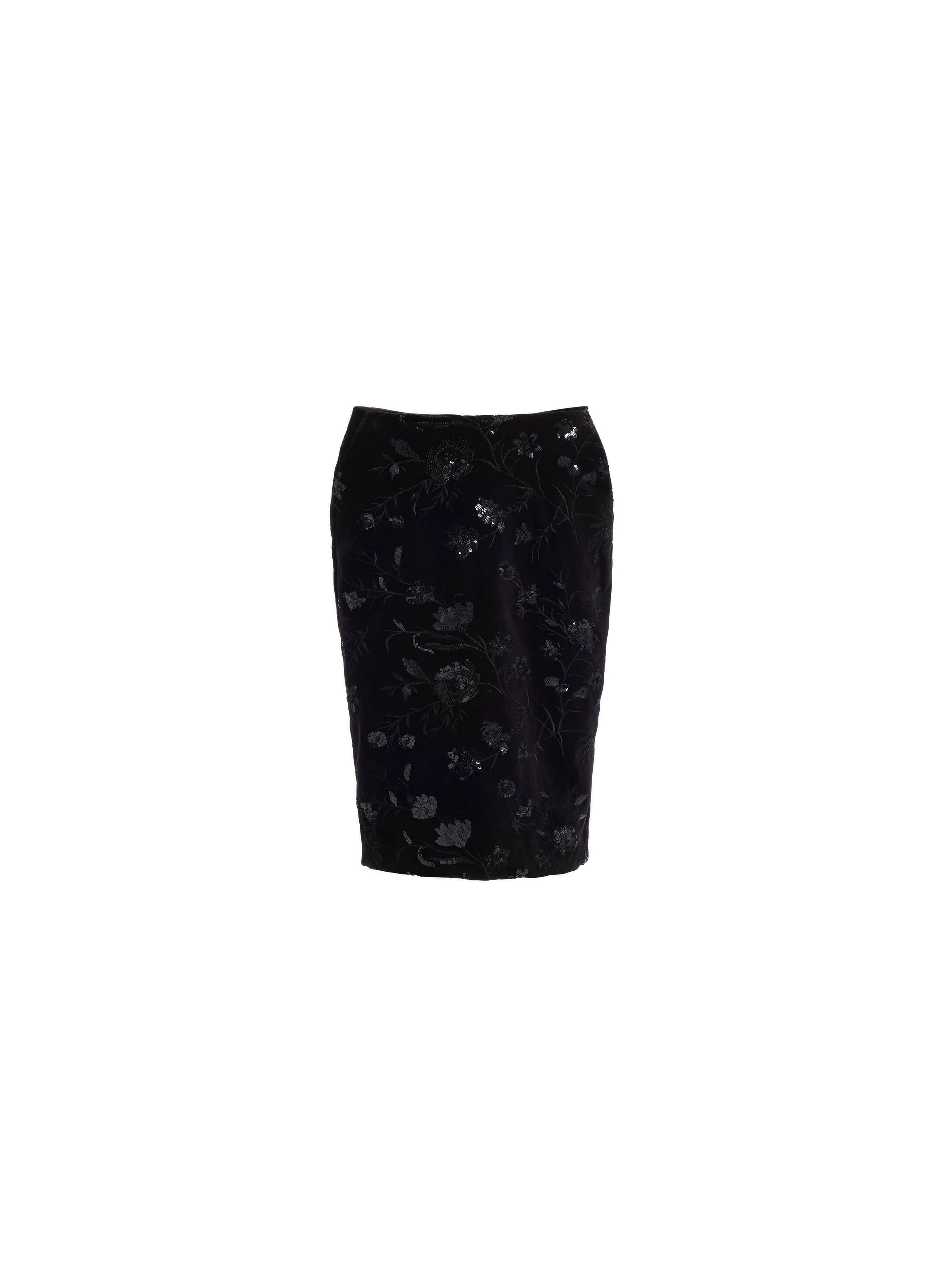 Elie Saab Embroidered Velvet Pencil Skirt Elie Saab Embroidered Velvet Pencil Skirt