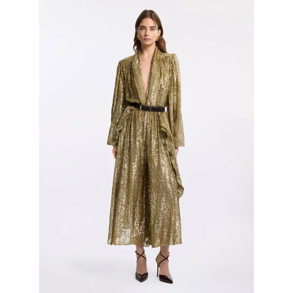 Elie Saab Fluid Fil Coupé Cropped Pants