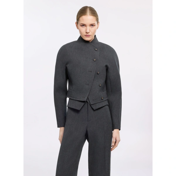 Elie Saab Gabardine Jacket in Grey | Jackets | Coveti
