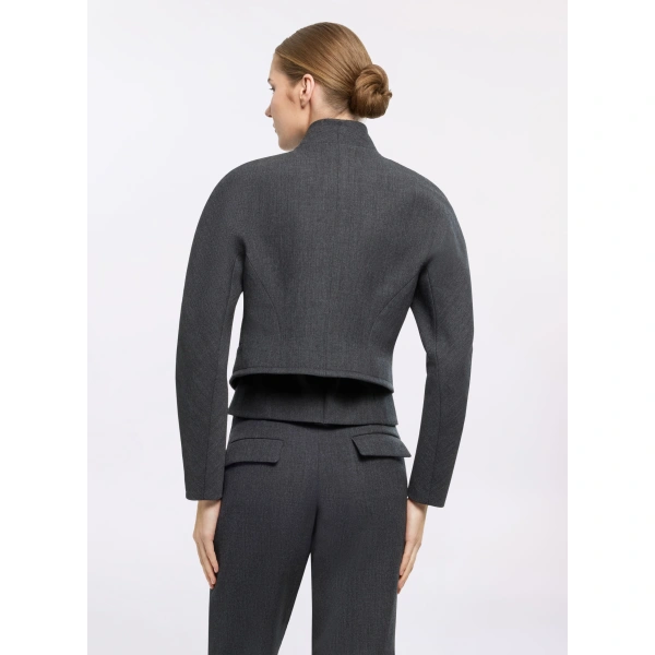 Elie Saab Gabardine Jacket in Grey | Jackets | Coveti