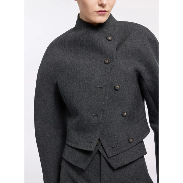 Elie Saab Gabardine Jacket in Grey | Jackets | Coveti