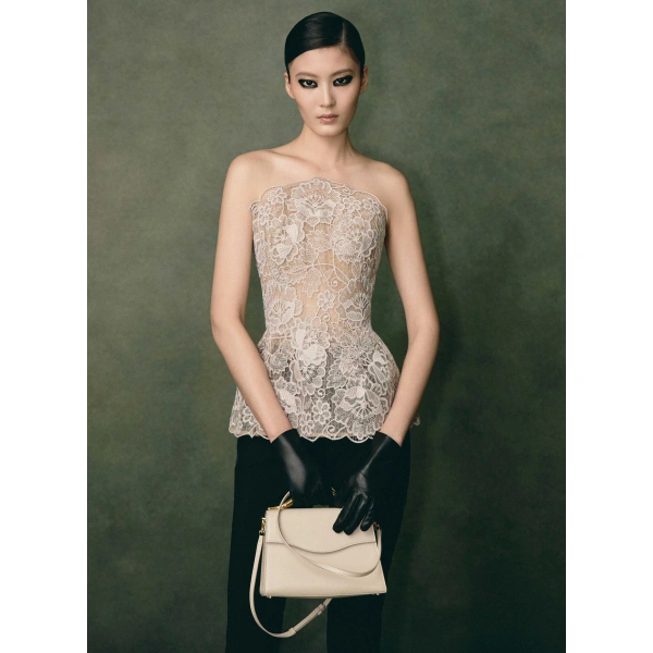 Elie Saab Guipure Lace Corset in Neutrals | Tops | Coveti
