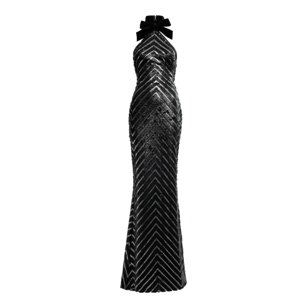 Halter Neck Sequin Dress