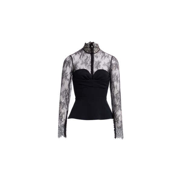 Elie Saab High Neck Cady with Lace Top