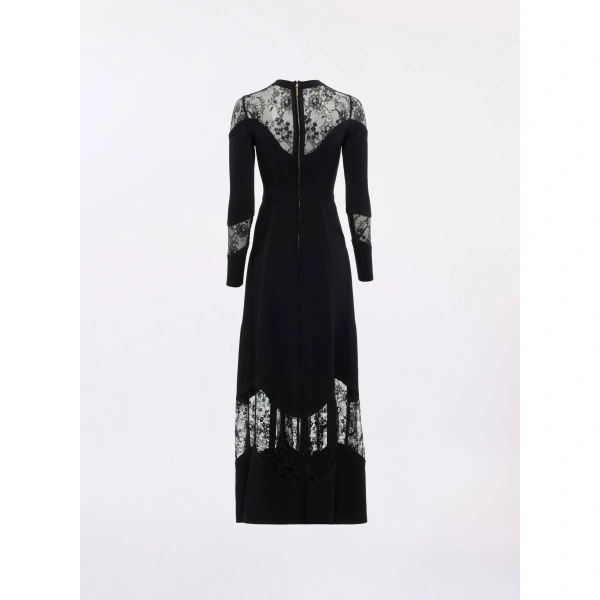 Elie Saab Knit & Lace Midi Dress in Black | Midi Dresses | Coveti