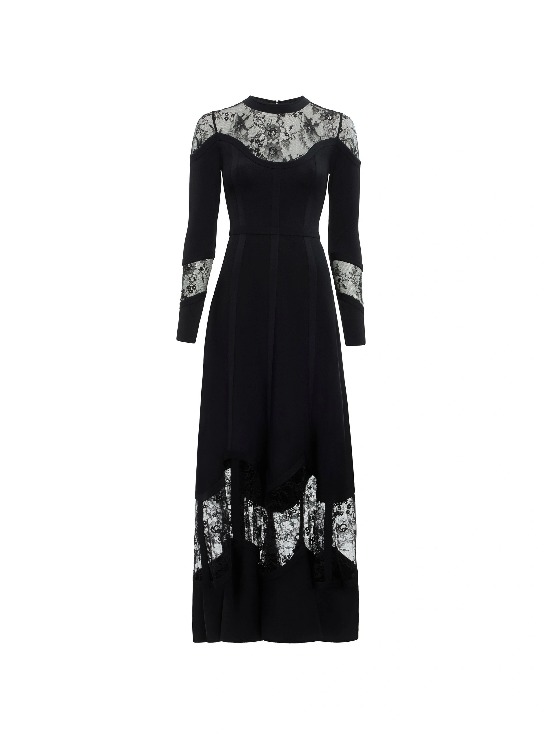 Elie Saab Knit & Lace Midi Dress Elie Saab Knit & Lace Midi Dress in Black | Midi Dresses | Coveti
