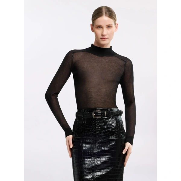 Elie Saab Knit Top in Black | Tops | Coveti