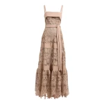 Elie Saab Macramé & Drill Long Dress