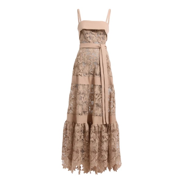 Macramé & Drill Long Dress