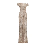 Elie Saab Off-the-Shoulder Sequin Embroidered Dress