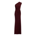 Elie Saab One-Shoulder Jersey Long Dress in Red | Maxi Dresses | Coveti