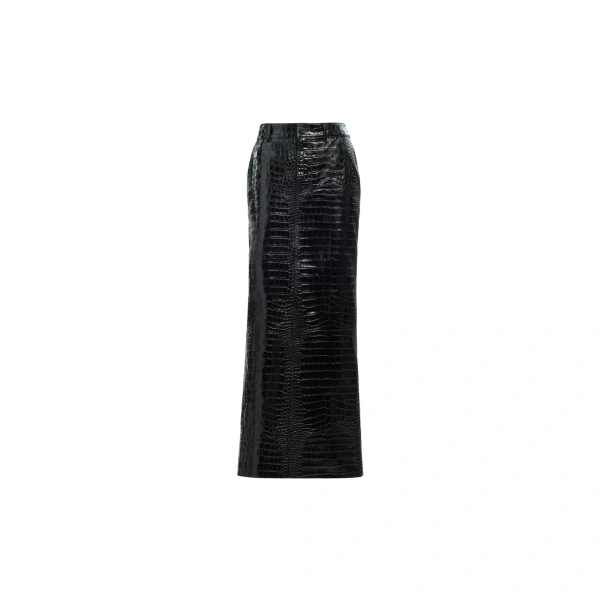 Printed Croco Leather Skirt