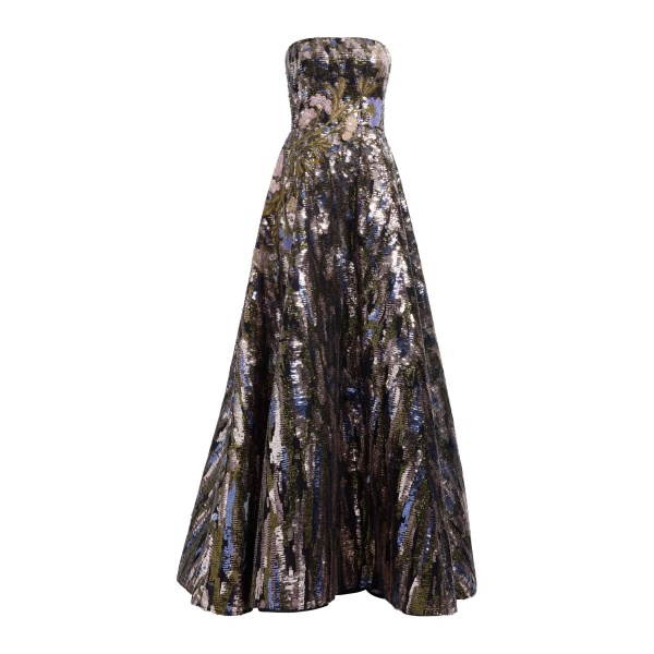 Elie Saab Sequin Embroidered Gown