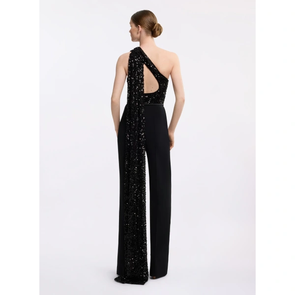 Elie Saab Sequin Embroidered Jumpsuit in Black | Jumpsuit | Coveti