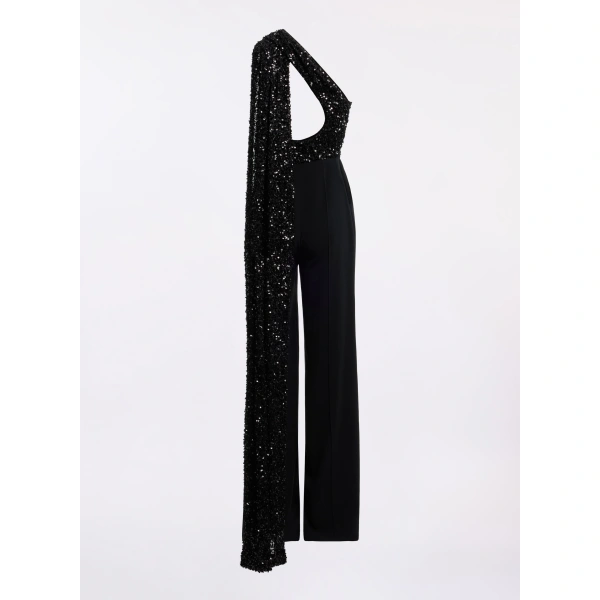 Elie Saab Sequin Embroidered Jumpsuit in Black | Jumpsuit | Coveti