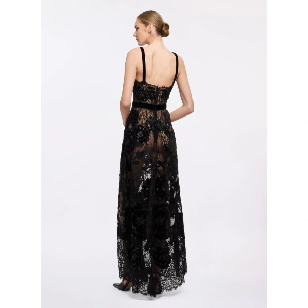 Elie Saab Sequin Embroidered Long Dress in Black | Maxi Dresses | Coveti