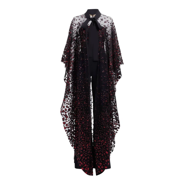 Sequin Embroidered Tulle Cape
