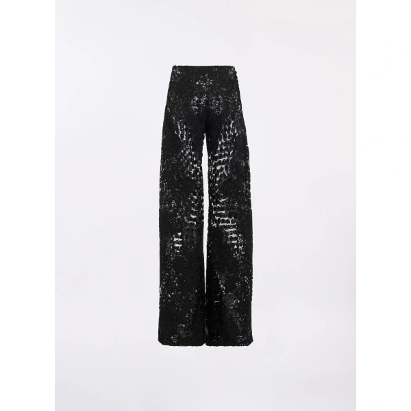 Elie Saab Sequin Embroidered Tulle Pants in Black | Pants | Coveti