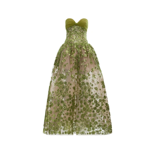 Strapless Midi Gown