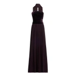 Elie Saab Strapless Velvet & Chiffon Long Dress in Purple | Maxi Dresses | Coveti