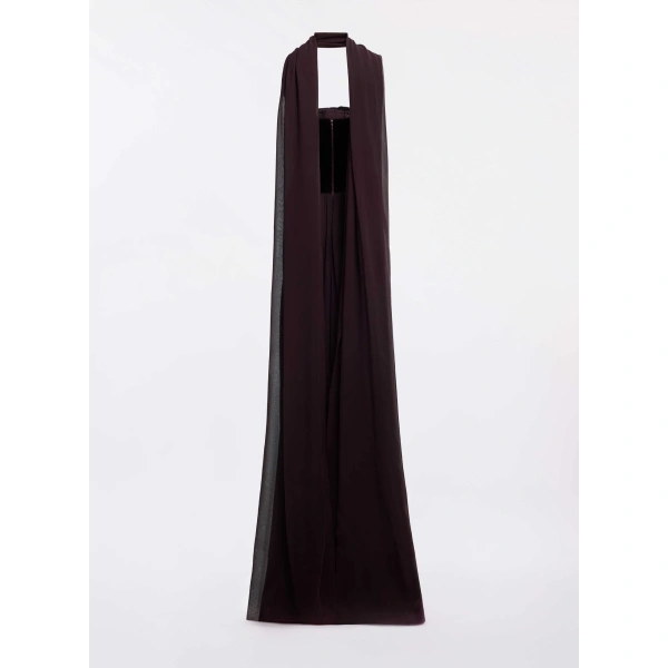 Elie Saab Strapless Velvet & Chiffon Long Dress in Purple | Maxi Dresses | Coveti