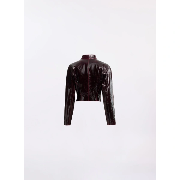Elie Saab Vinyl Leather Jacket in Purple | Jackets | Coveti