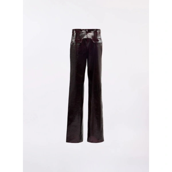 Elie Saab Vinyl Leather Pants in Purple | Pants | Coveti