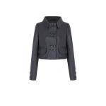 Emilia Wickstead Aelin Jacket in Black Grain Leather | Coveti