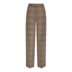Emilia Wickstead Alix Trouser in Black & Camel Prince of Wales Check | Coveti