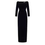 Emilia Wickstead Birch Dress in Black Velvet | Coveti