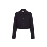 Emilia Wickstead Chapel Jacket in Black Birdseye Suiting | Coveti