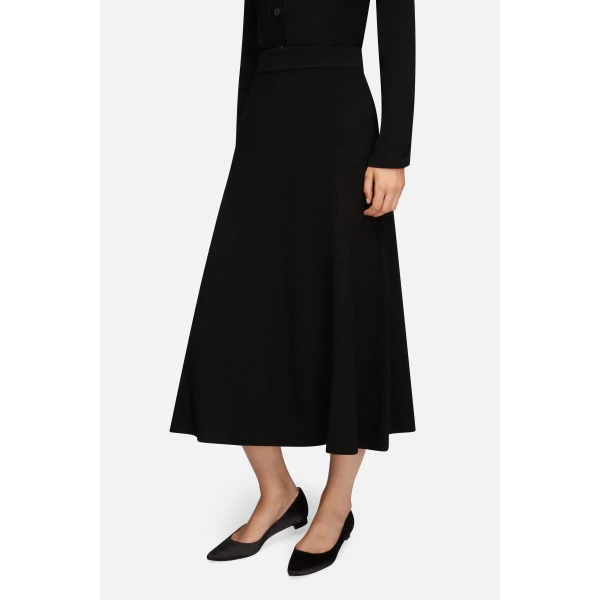 Emilia Wickstead Dorian Skirt in Black Cashfeel | Maxi Skirts | Coveti