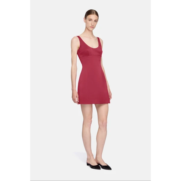 Emilia Wickstead Einna Dress in Red Duchess Satin | Mini Dresses | Coveti