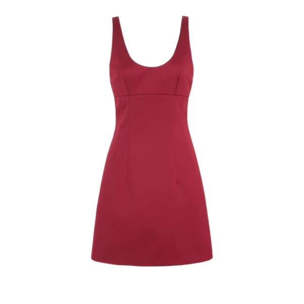 Emilia Wickstead Einna Dress in Red Duchess Satin | Coveti
