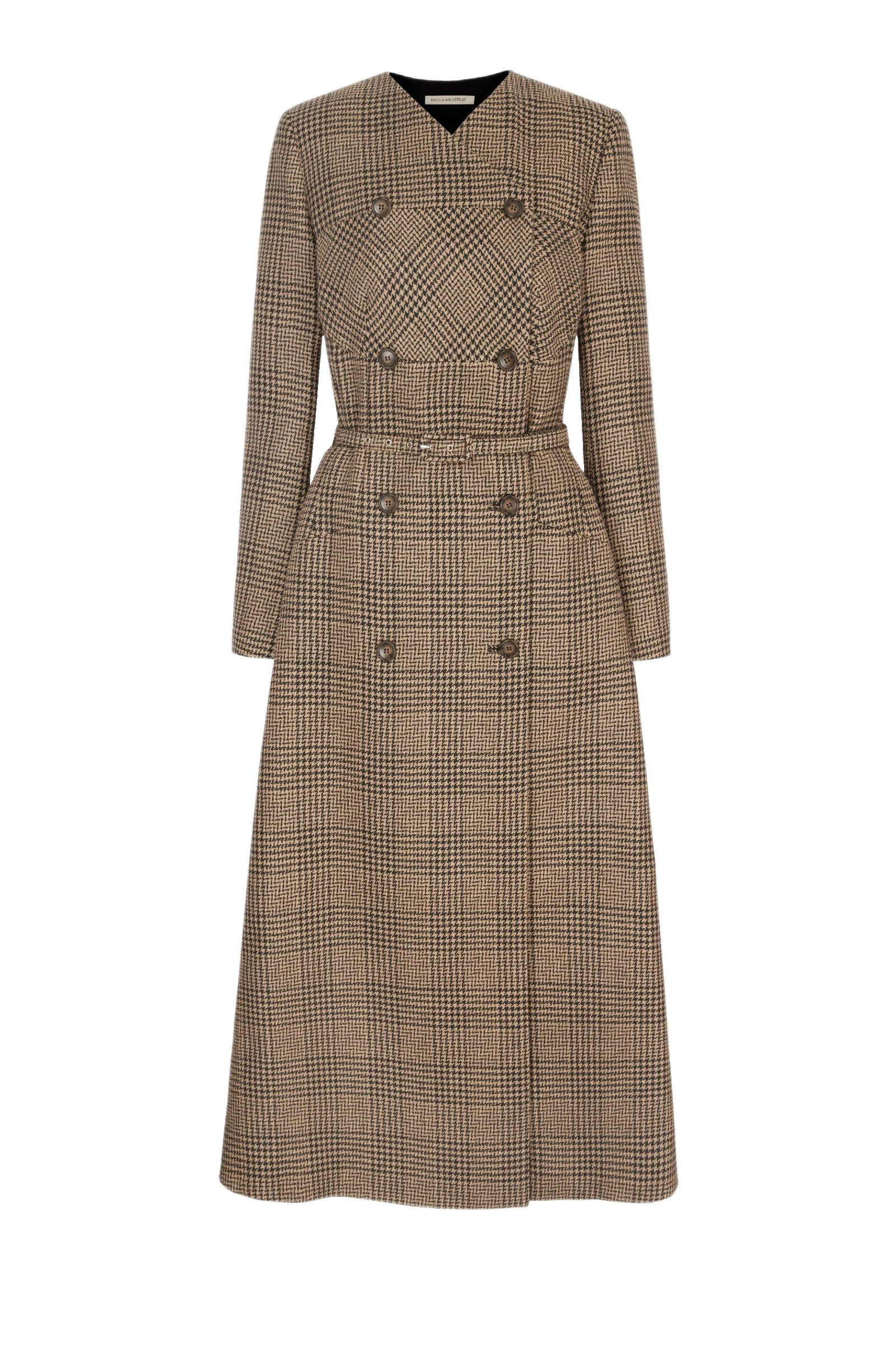 Emilia Wickstead Gilliane Dress in Black & Camel Prince of Wales Check Emilia Wickstead Gilliane Dress in Black & Camel Prince of Wales Check | Coveti