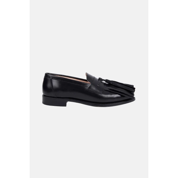 Emilia Wickstead Grenda Loafer in Black Leather | Loafers | Coveti