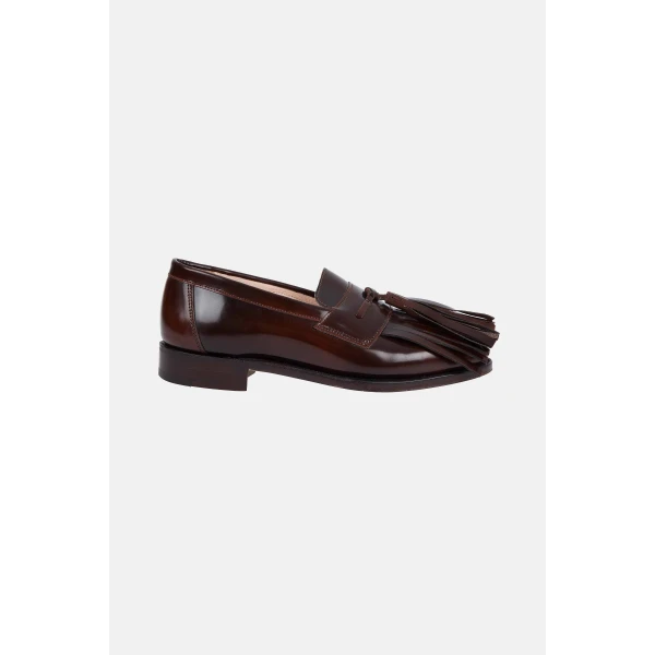 Emilia Wickstead Grenda Loafer in Dark Brown Leather | Loafers | Coveti
