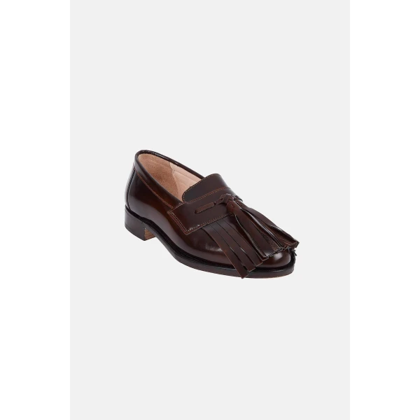 Emilia Wickstead Grenda Loafer in Dark Brown Leather | Loafers | Coveti