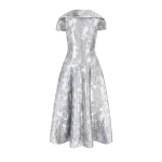 Emilia Wickstead Harlow Dress in Silver Metallic Cloque | Coveti