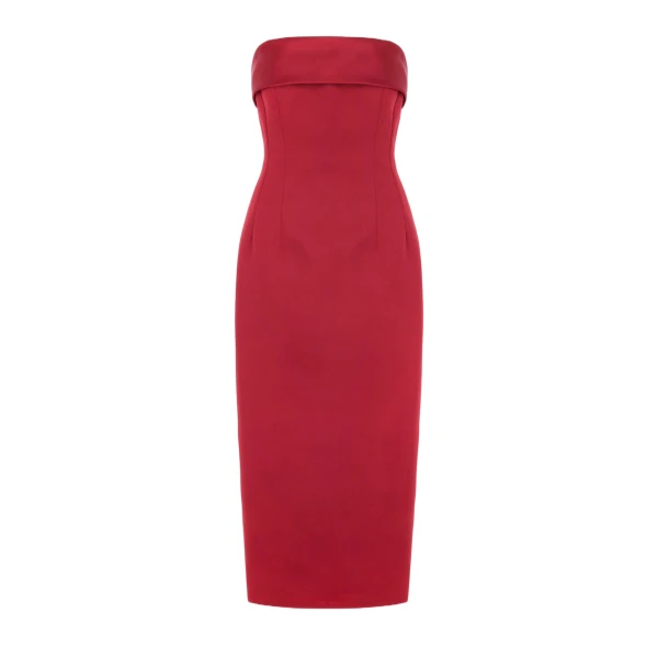 Keeley Dress in Red Duchess Satin