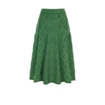 Emilia Wickstead Koda Skirt in Forest Green Cashfeel Melange | Coveti