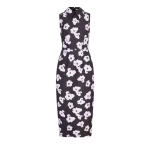 Emilia Wickstead Rain Dress in Chocolate & Lilac Breezy Poppy Mikado | Coveti